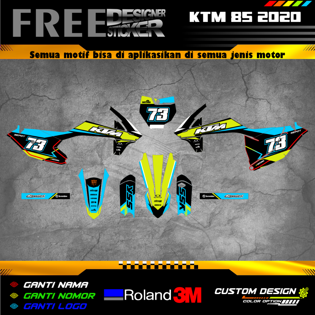 DECAL STIKER KTM 85 TAHUN 2018-2020 FULL BODY WS012
