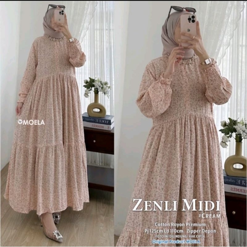 ZENLI MIDI by MOELA/MIDI DRESS/MIDI MOTIF/GAMIS MIDI