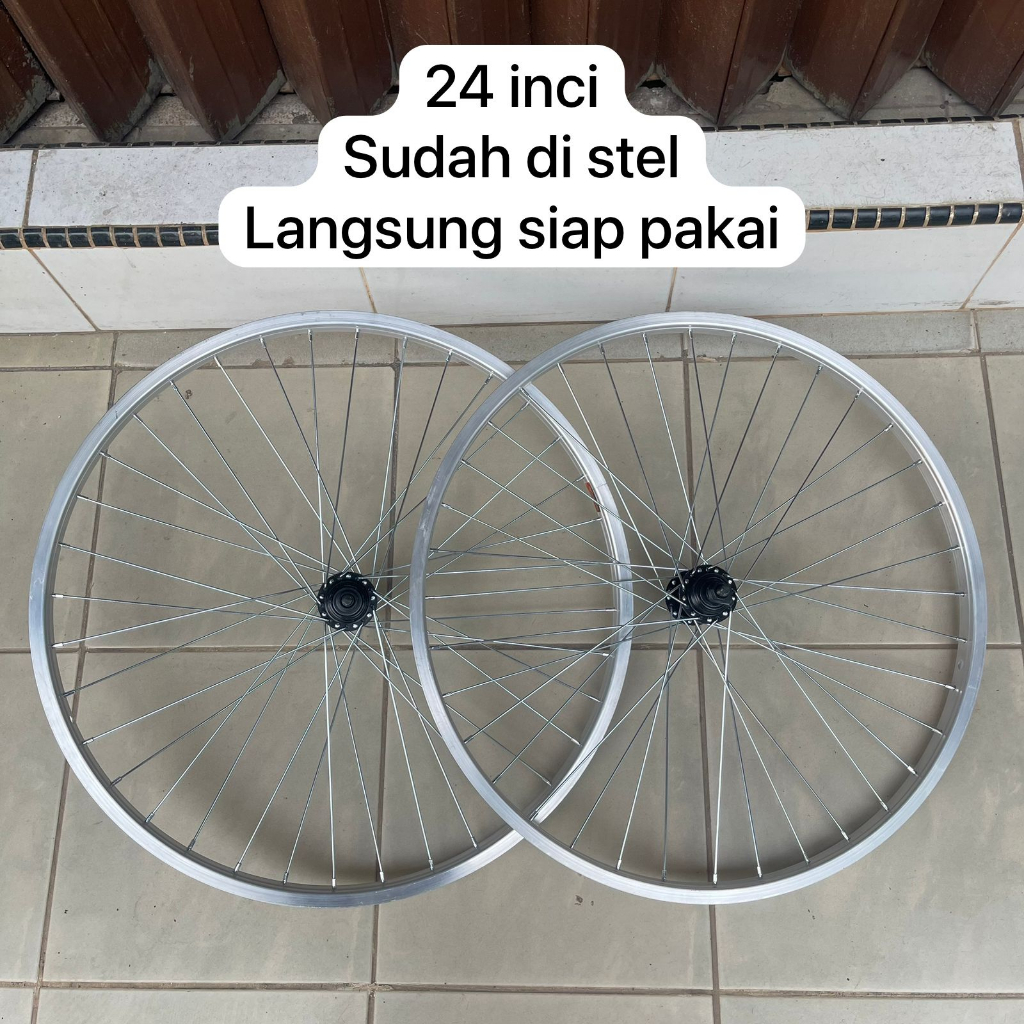 Wheelset Velg Sepeda 24 inch MTB BMX Alloy Rims