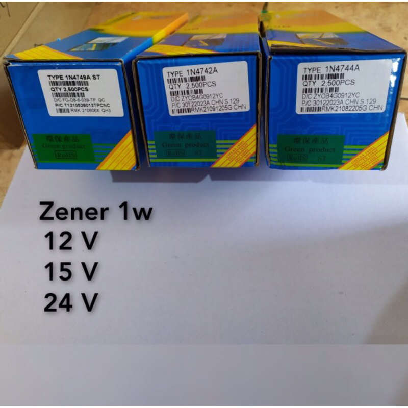 10 pcs diode zener 1 watt 12v, 15v, 18v, 20v, 24v Roll Diode Zener renteng