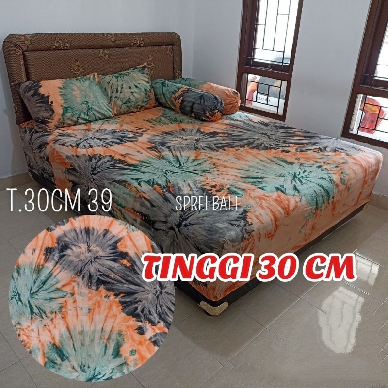 Sprei Bali Tinggi 30 cm Ukuran 180 x 200 / Sprei Katun Dingin/ Seprei Tie dye/ Sprei Lukis