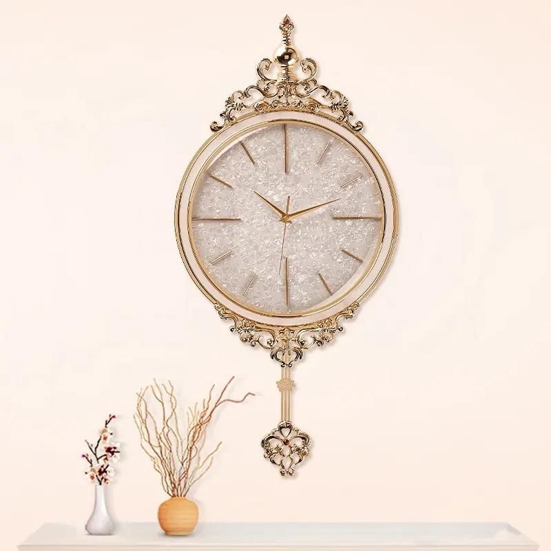 Jam Dinding Gold Kristal Glitter Jam Dinding Goyang Unik Mewah Gold Emas Jumbo Besar