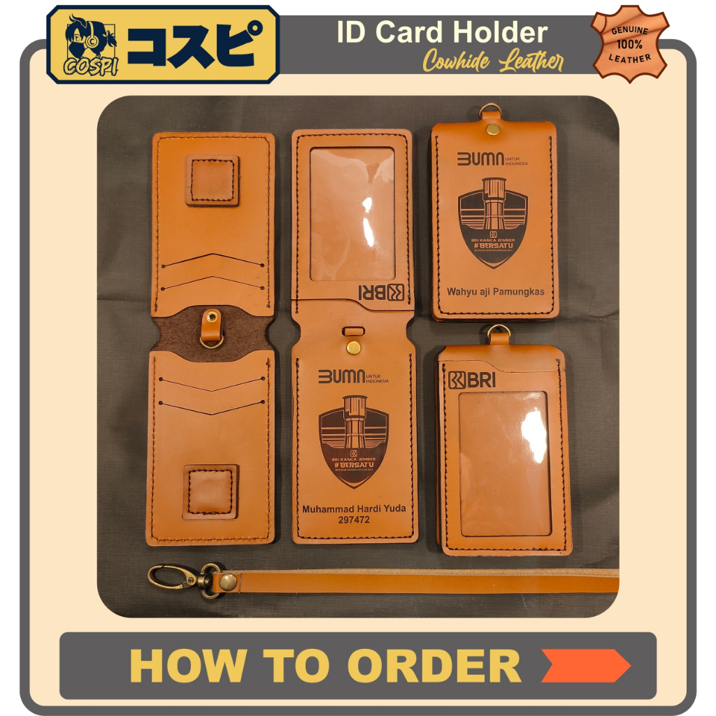 

Flip Magnetic Leather ID Card Holder - 5 Slot Card ID Card Holder - ID Card Holder Kulit Lipat Magnet - Customized