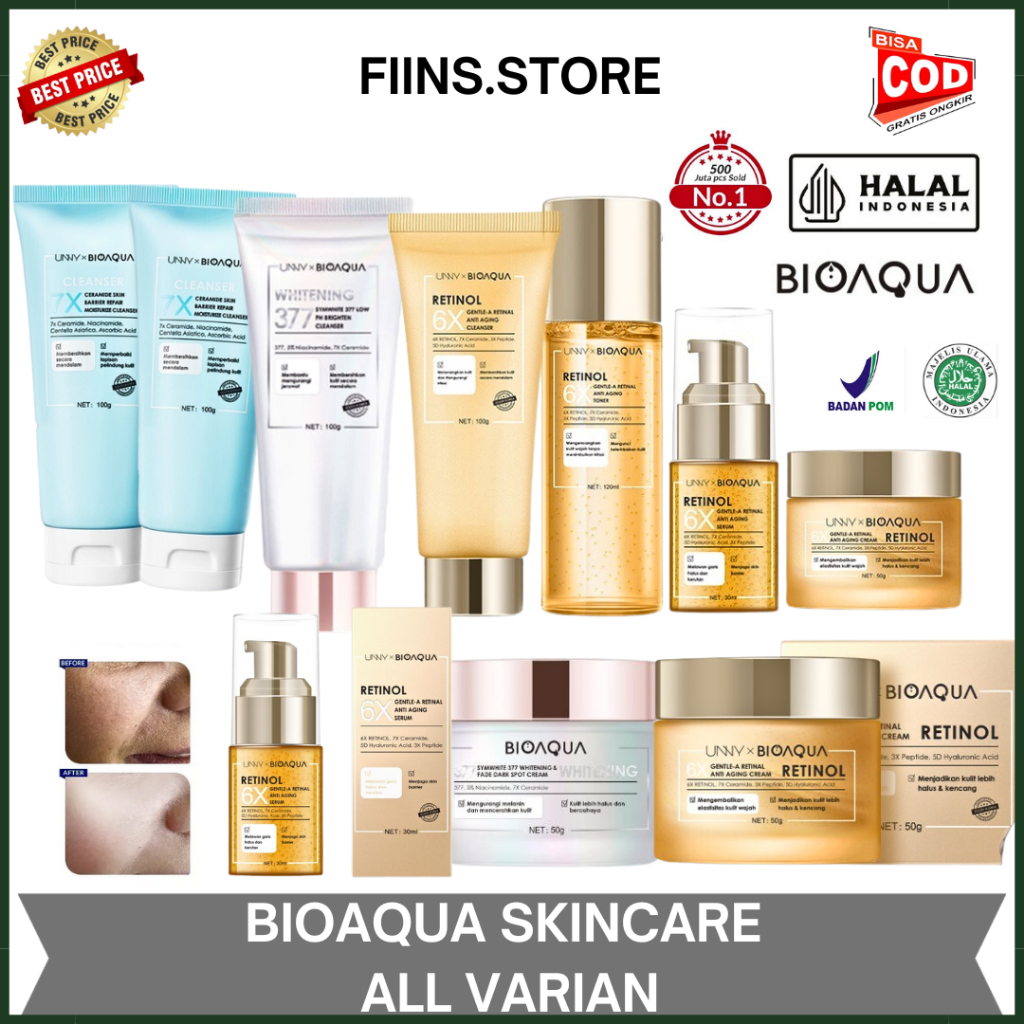 𝗙𝗜𝗡𝗡𝗦 𝗦𝗧𝗢𝗥𝗘 - Serum Wajah Bioaqua | Serum Retinol Bioaqua | Sabun Wajah Glowing BIOAQUA SKINCARE ALL