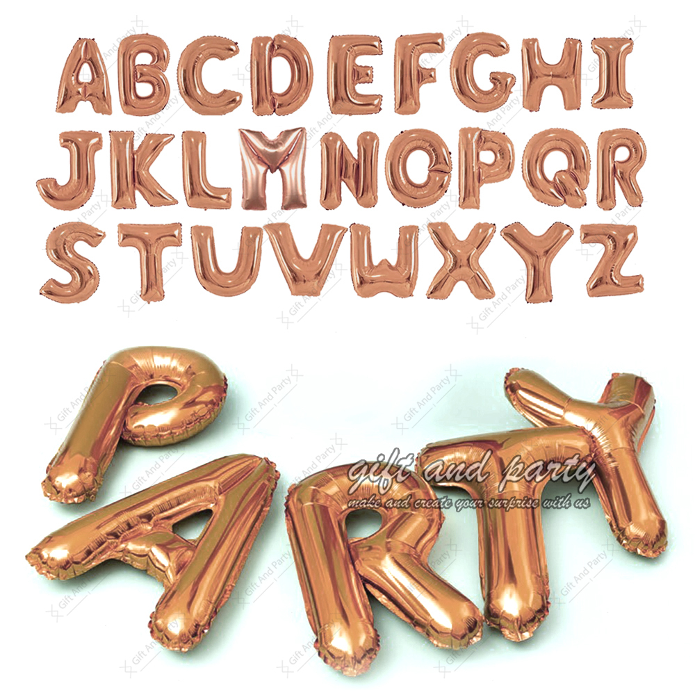 Balon Huruf Rose Gold / Balon Huruf / Balon Foil Huruf