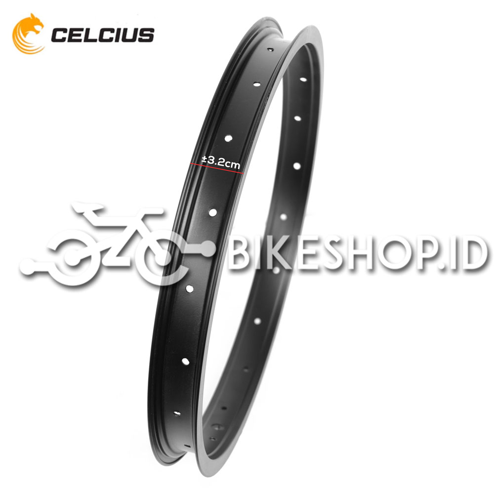 Velg Sepeda Rims Celcius Alloy 16&quot; Hitam 20H Single Wall Sumax SHHT Celcius | High Quality