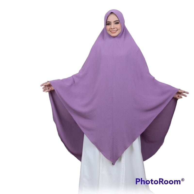 Khimar Jumbo Lancip Crinkle Airflow Pet / Jilbab Crinkle Pet Antem