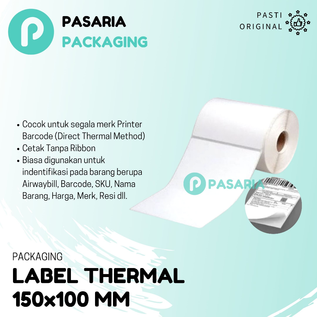 

Kertas Thermal 150x100 mm Label Stiker Resi A6 Kertas Barcode Online