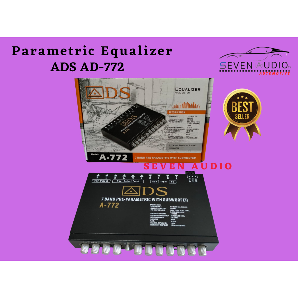 Parametric ADS A-772 7 Band Preamp equalizer ADS 772 High Quality
