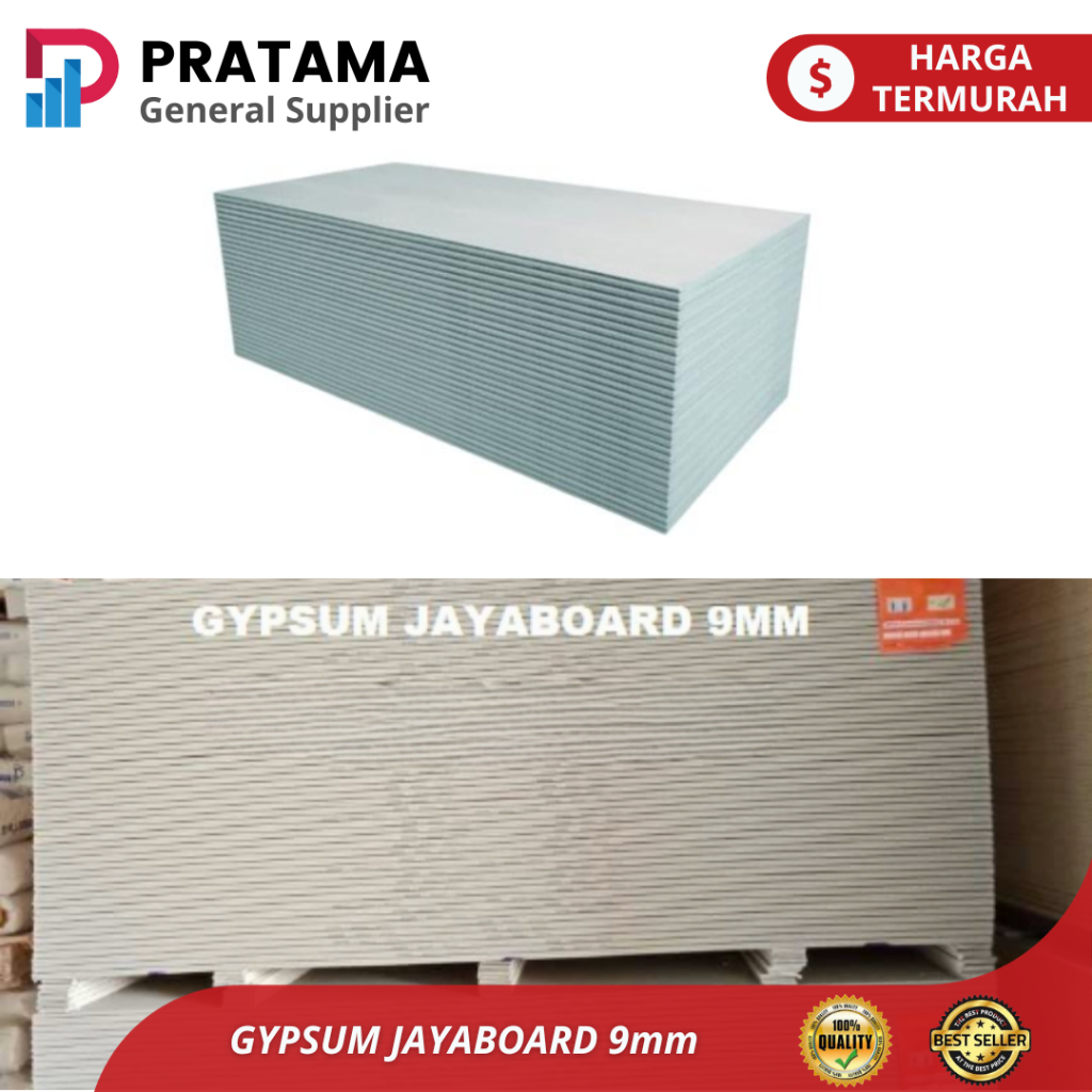 papan / Gypsum Jayaboard / 9 mm 1.20 x 2.40 Meter / Plafon Gypsum Jayaboard