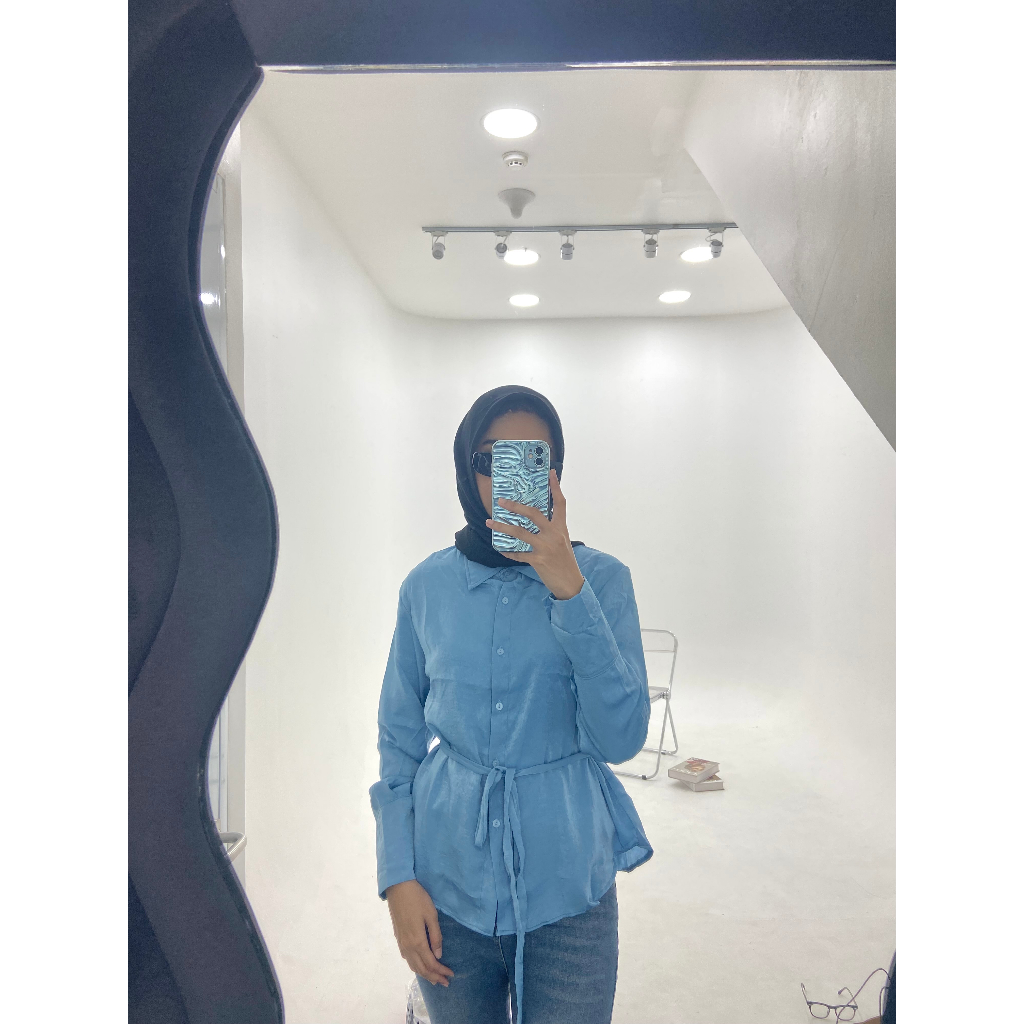 Kemeja Basic Belt | Baju Atasan Wanita