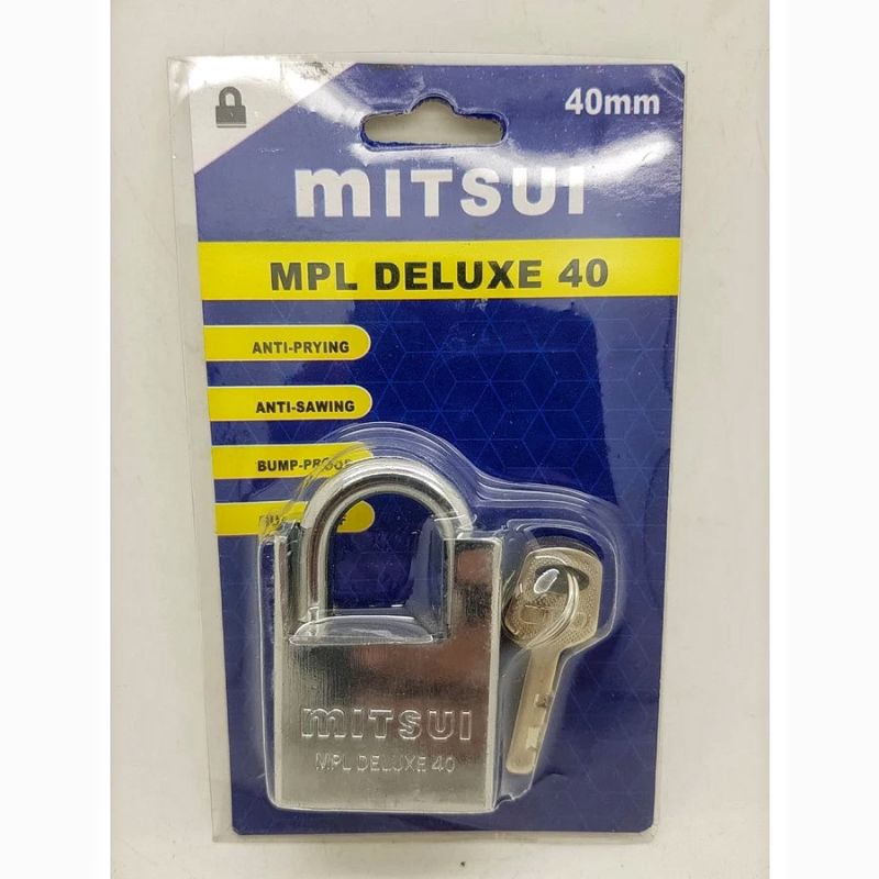 Gembok 40mm MITSUI MPL DELUXE 40 / Gembok Mitsui 40mm Bahan Baja / Gembok Rumah / Gembok Pagar