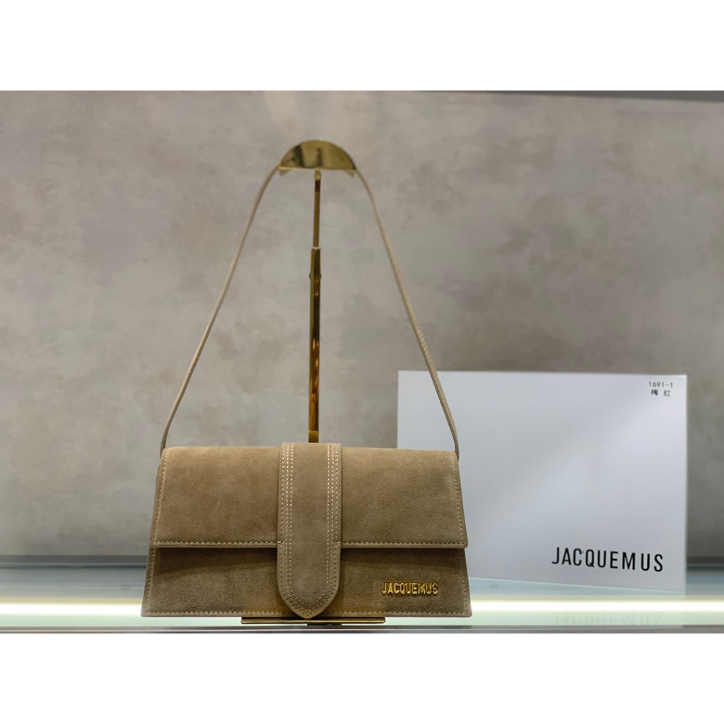 Tas wanita Jacquemus baru asli tas ketiak suede