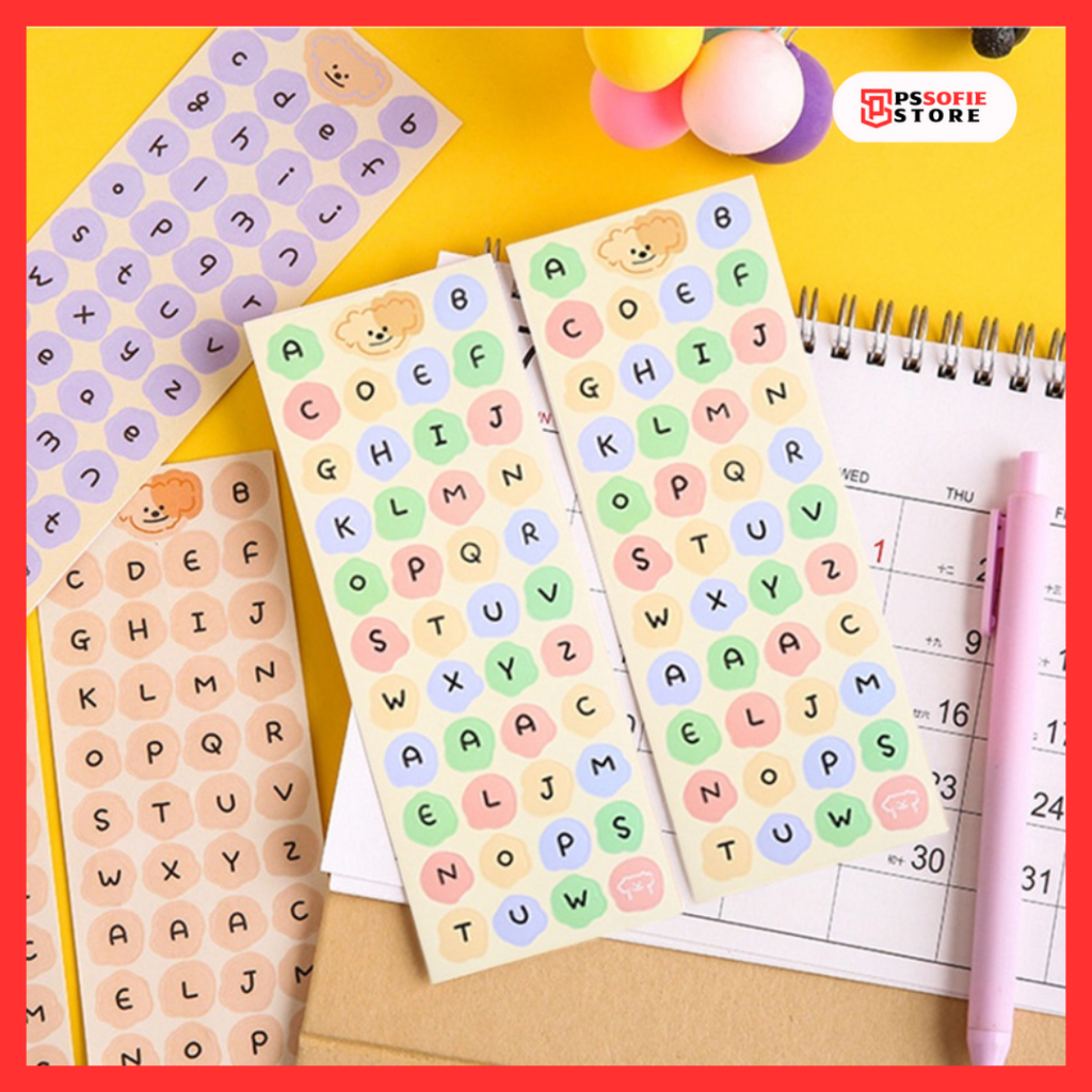 

Stiker Abjad 1pcs Deco Cute Icon Bear Unik Diy Planner