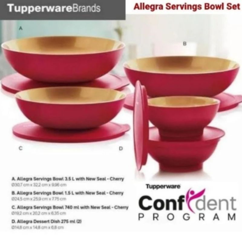 Allegra Bowl Collection Set Tupperware Ori