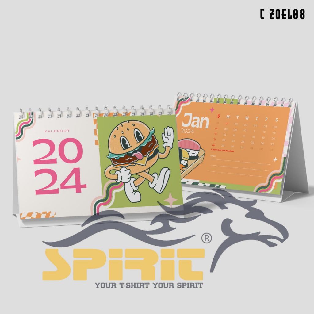 

Kalender Duduk 2024 / Kalender Meja 2024 Cute Full Color