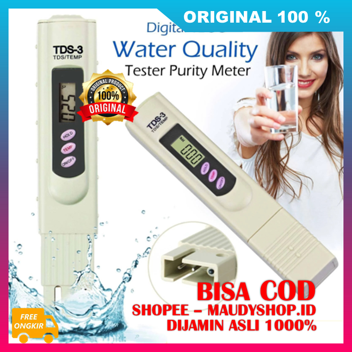 TDS Meter 3 Alat Ukur Hidroponik Air Alat Ukur Kualitas Air ASLI ORI