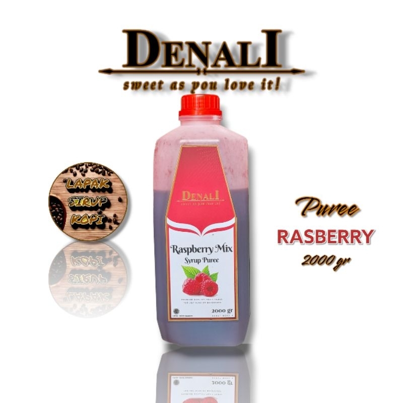 

Denali - Rasberry puree 2kg - Denali puree - fruit mix - sirup minuman rasa rasberry puree