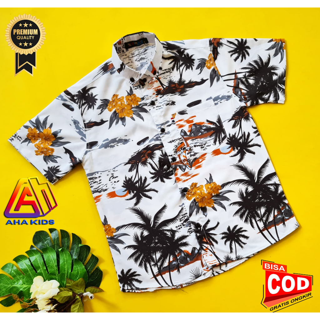 Kemeja anak pantai laki laki | baju anak motif 2-12 tahun