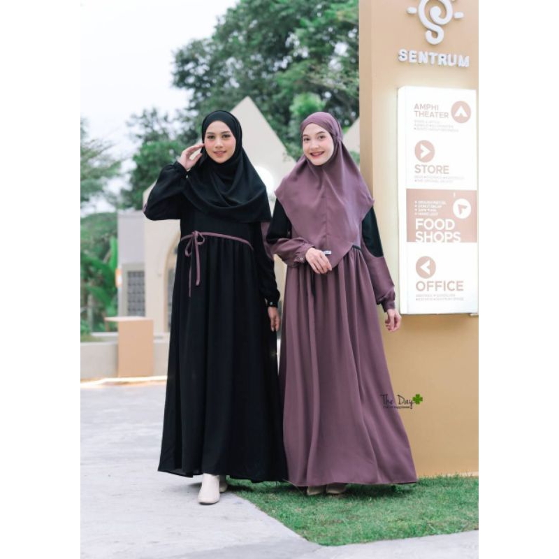 Gamis Premium Sakeena by. The Day | Gamis Hitam Jetblack GAMIS BINTANG 5 HARGA KAKI 5