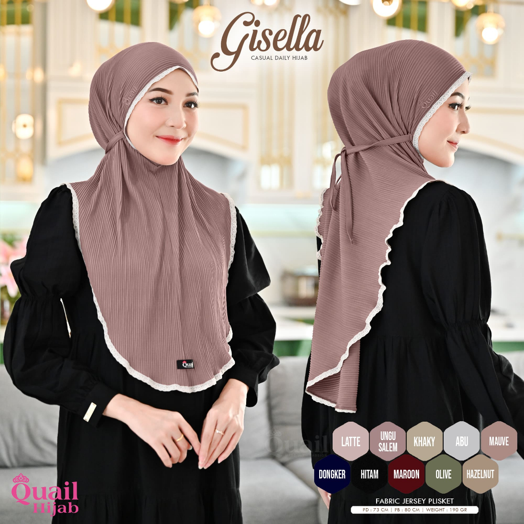 Quail Hijab - GISELLA CASUAL HIJAB ORI QUAIL JILBAB INSTAN PLISKET