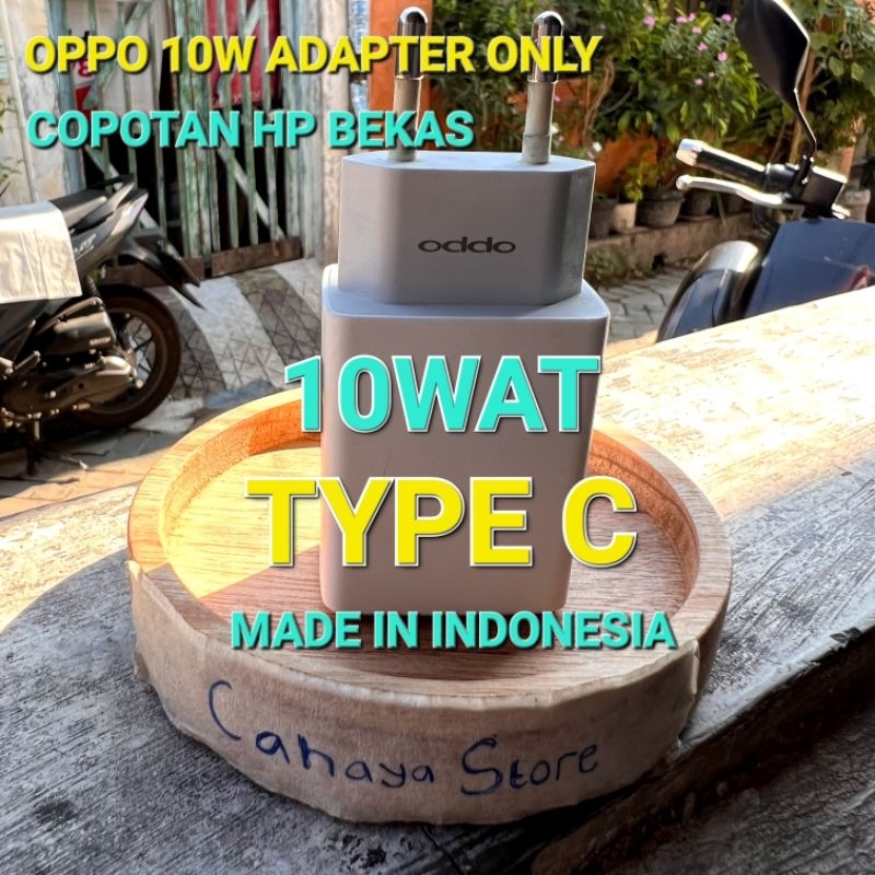 Charger OPPO 2A 10Wat Type C Bekas BAWAAN HP 100% MADE INDONESIA Ori A16 A5 2020 A9 2020 Adaptor Ori