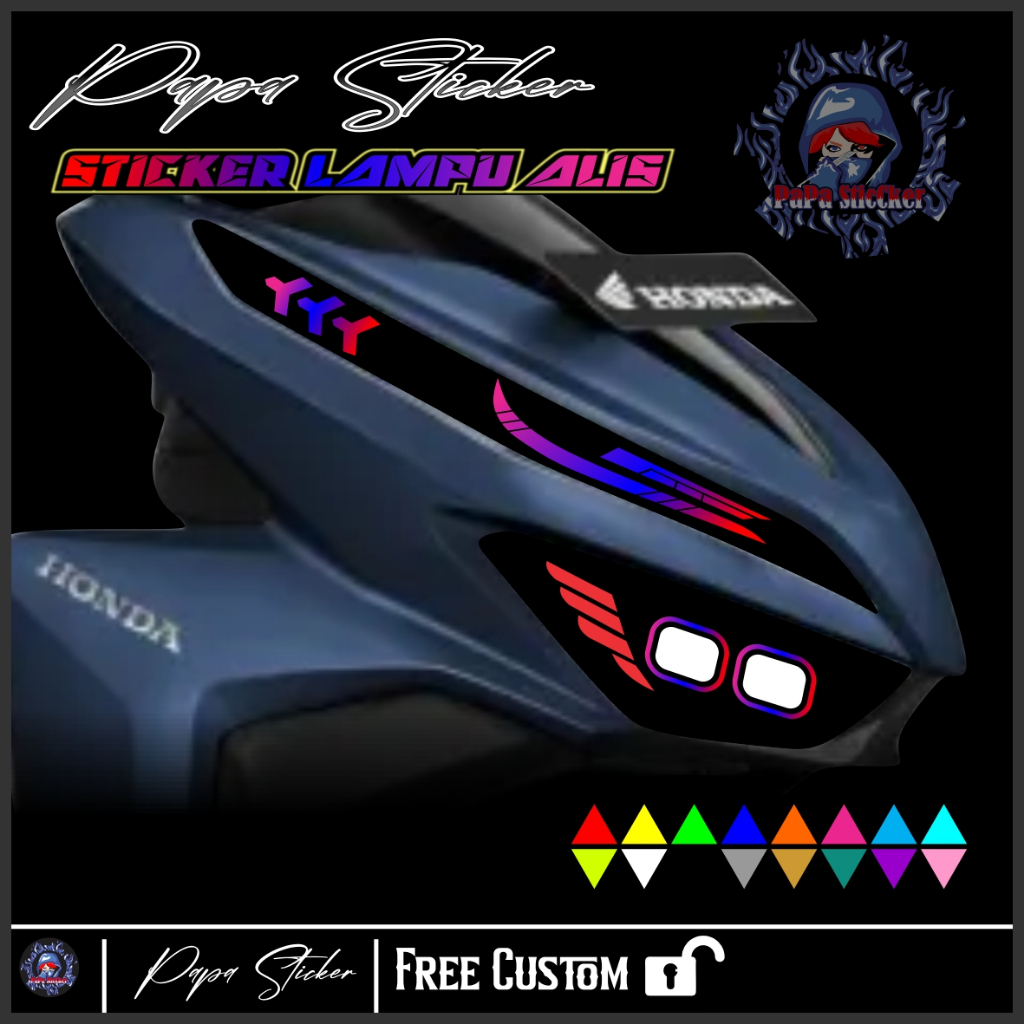 PAPA STIKER VARIASI LAMPU ALIS MOTOR VARIO 125 150 NEW