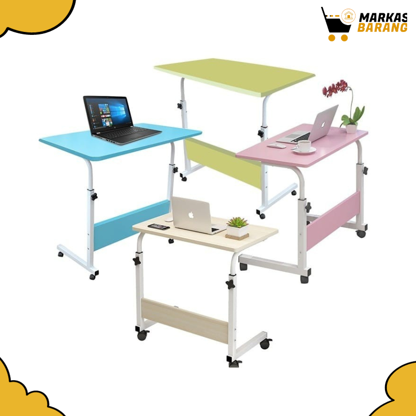 Meja Roda Lipat Portable/Meja Laptop Roda Tempat Tidur