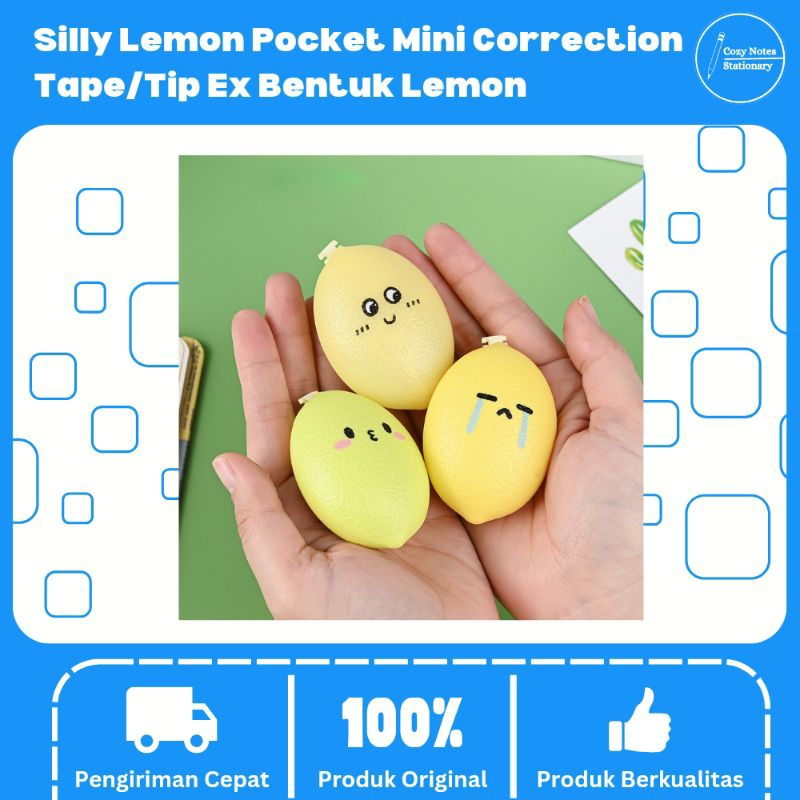 

Silly Lemon Pocket Mini Correction Tape/Tip Ex Bentuk Lemon - Tip Ex Lucu - Correction Tape