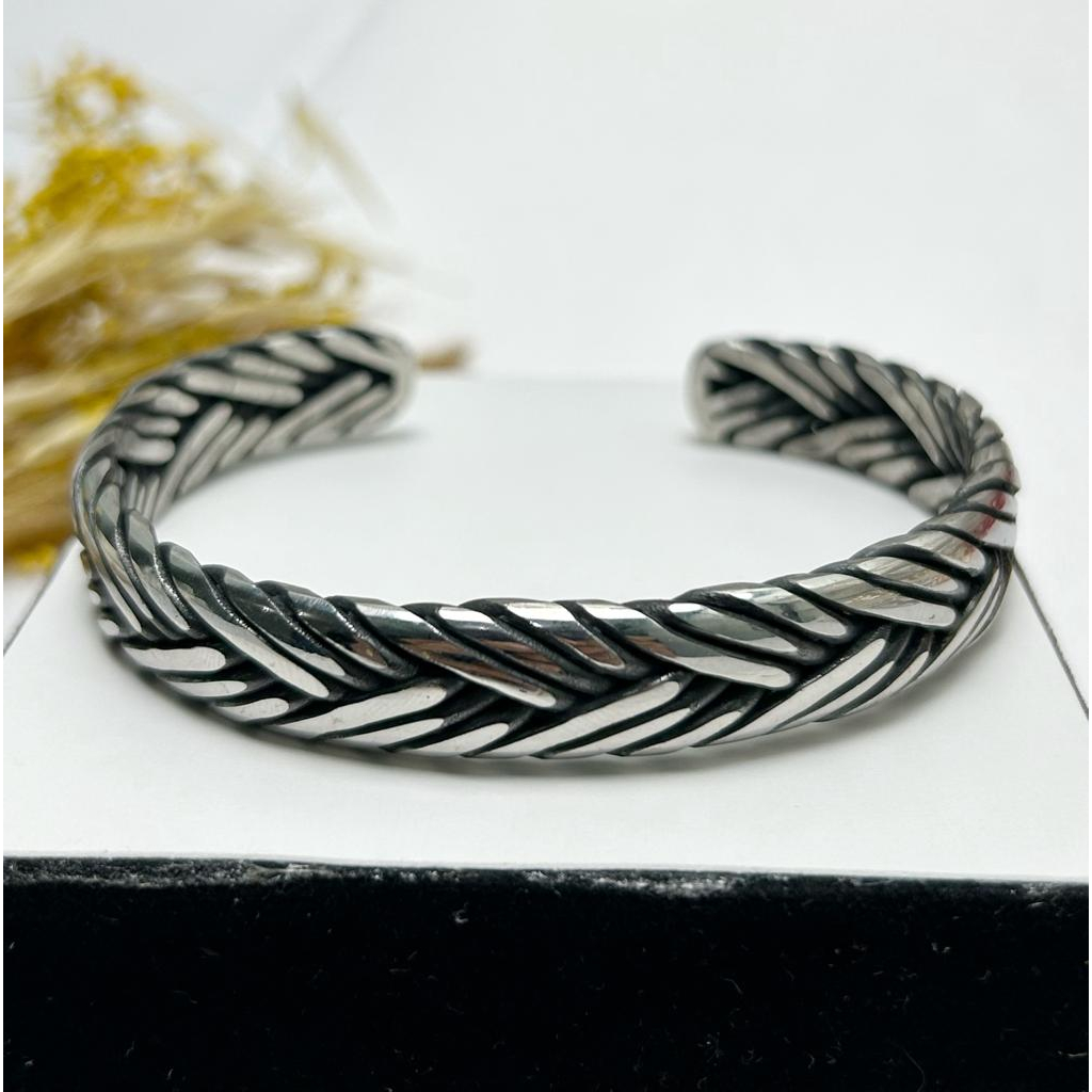 Gelang Baja Putih Gelang Monel Pria Gelang Anyam Silang Gelang Monel Terbaru