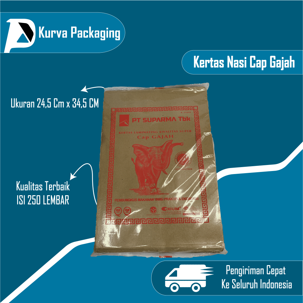 KERTAS NASI COKLAT / KERTAS NASI CAP GAJAH ISI 250 LEMBAR