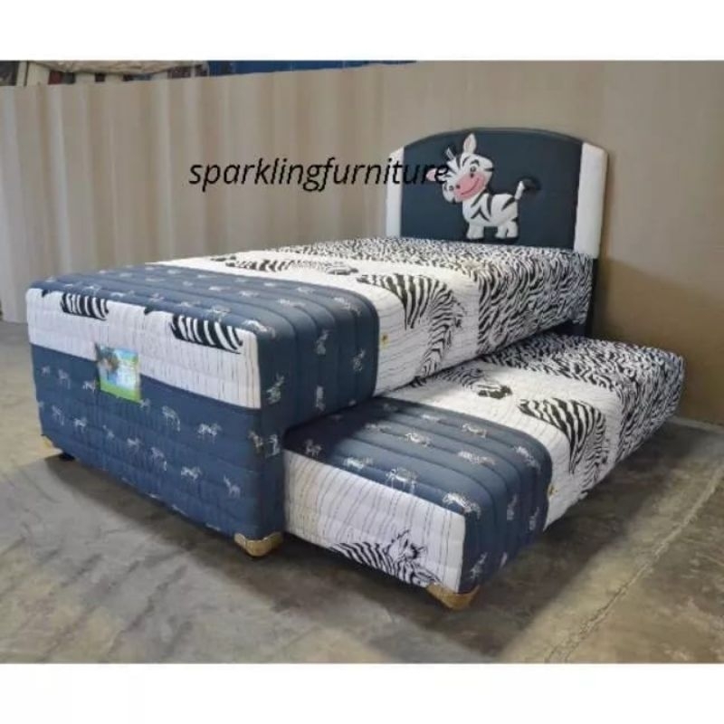 Springbed Sinomax Bed Dorong 3D Zebra by Empire