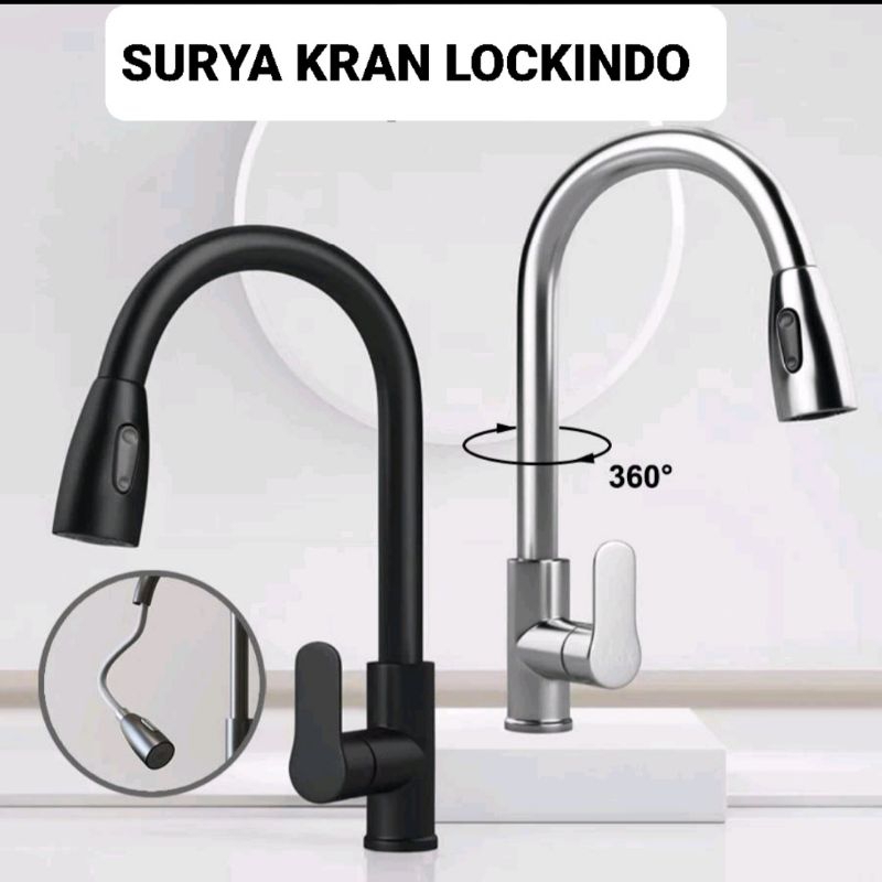 Kran Sink Mixer / Kran Cuci Piring Panas Dingin / Kran Tarik Stainless Matte/Hitam/Gold