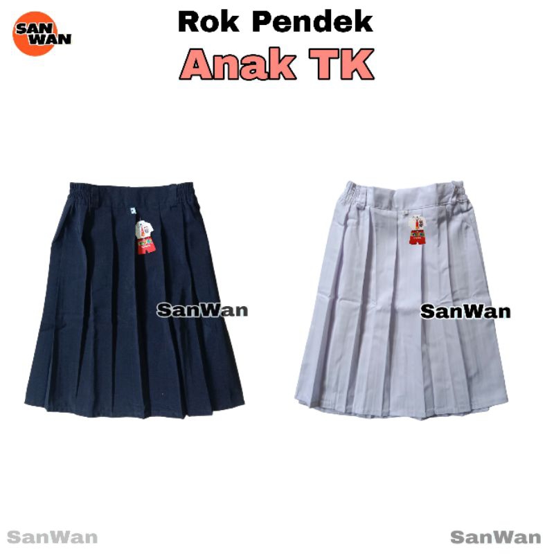 Rok Putih Pendek Sekolah Anak TK PAUD Warna Putih Hitam