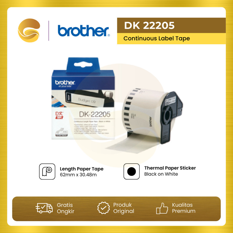 

BROTHER Label Tape DK 22205 Continuous Length Paper Tape 62mm DK22205