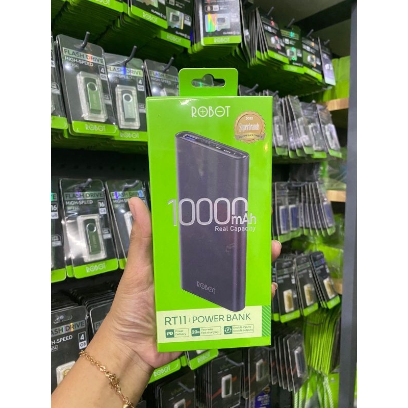 Powerbank Robot RT11 10000mAh 2 Output USB-A & USB-C PD 20W ORIGINAL