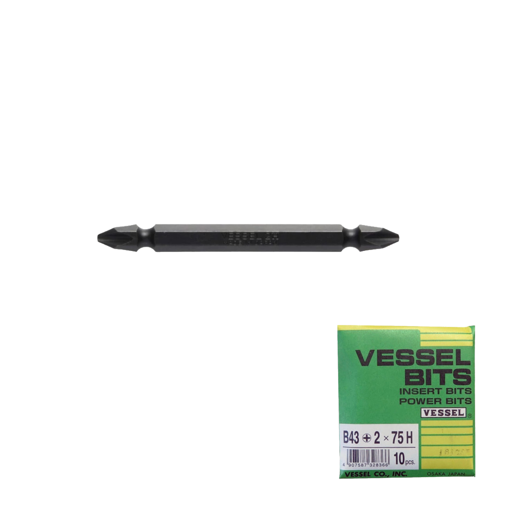 Mata Obeng Plus Vessel Mata Screw Bits Merk VESSEL BITS 2.0X20X75