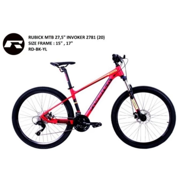 Sepeda MTB 27.5 inch Rubick Invoker 2781 Merah