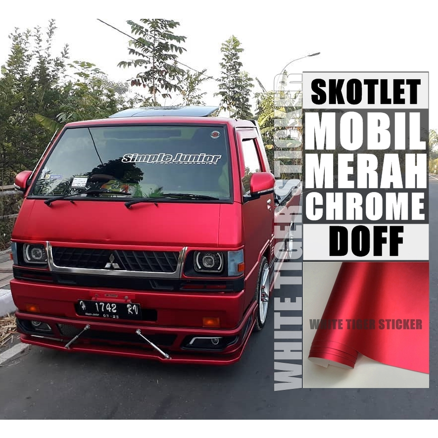 SKOTLET STIKER MOBIL MERAH DOFF METALIK LEBAR 150CM STIKER MERAH DOF METALIK SKOTLET MOBIL FULL BODY