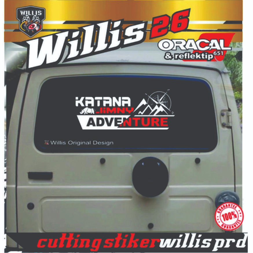 STIKER Kaca MOBIL BADAK Jeep Katana Jimny adventure