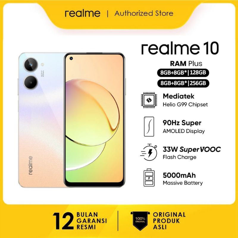 HP Keren realme 10 8/128 | realme 10 8/256 | realme 10 4/128 GARANSI RESMI INDONESIA