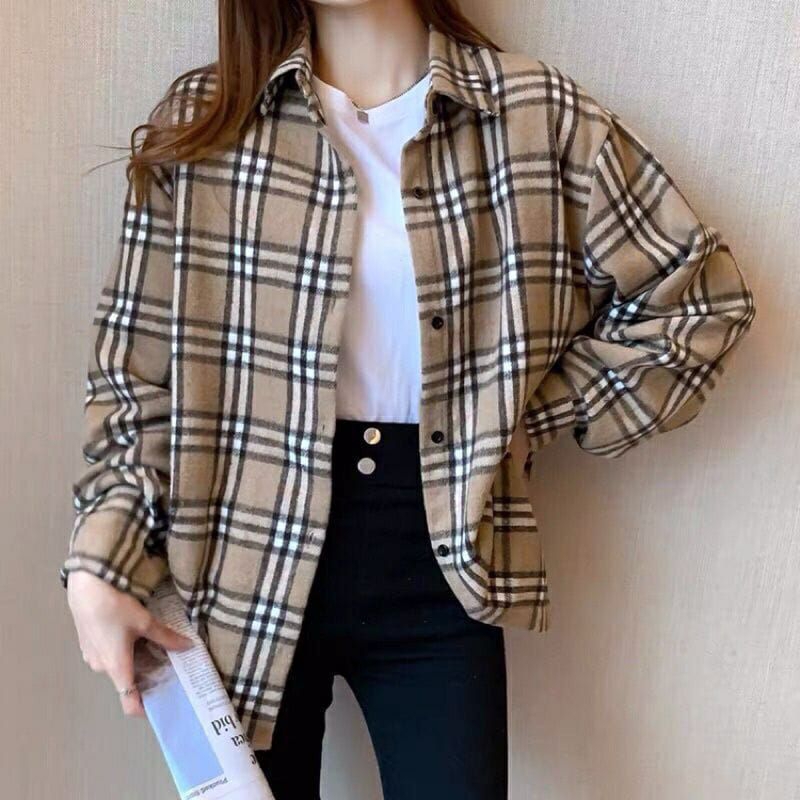kemeja flanel lengan panjang remaja bestseller-Burberry