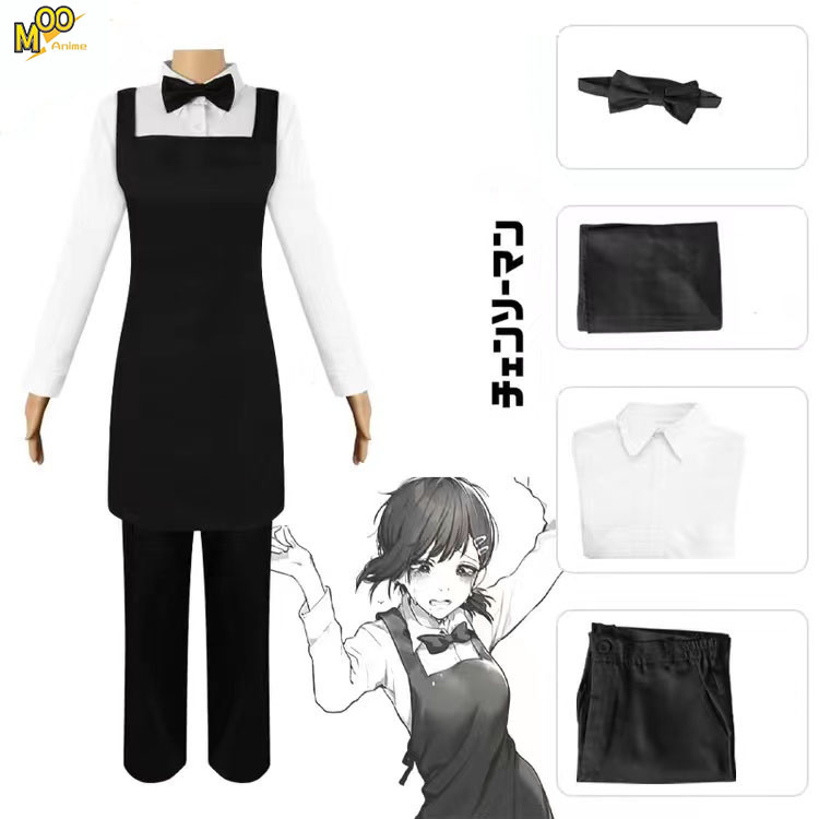 Chainsaw Man higashiyama kobeni cosplay Suit Apron Shirt Suit AND Wig Christmas Halloween Party Clot