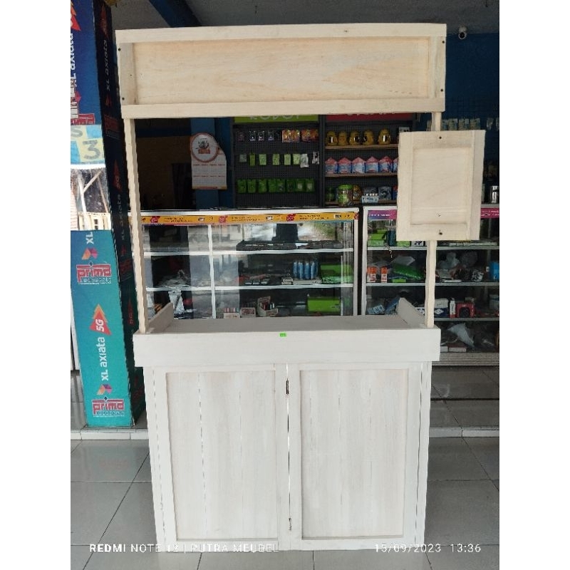 PROMO Meja Booth Portabel / Meja Lipat P100*L50*T175 Full Kayu 2 Susun