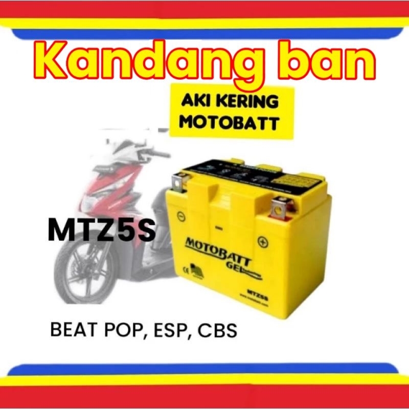 AKI ORI/ASLI KERING MOTOBATT GEL TYPE MTZ5S (DI JAMIN ASLI ) UNTUK MOTOR HONDA BEAT POP.ESP,CBS