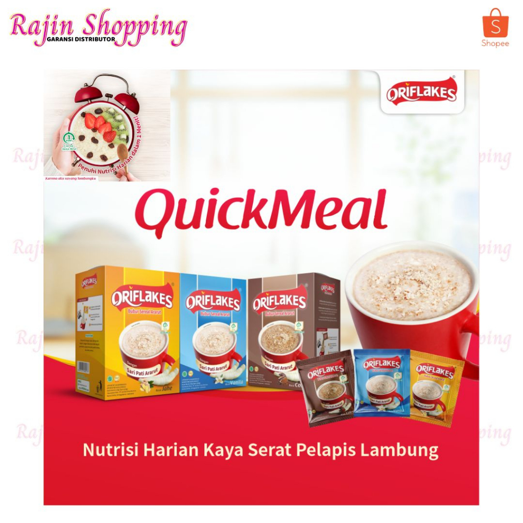 

SEREAL UMBI GARUT ASAM LAMBUNG ORIFLAKES QUICKMEAL BOX 150G