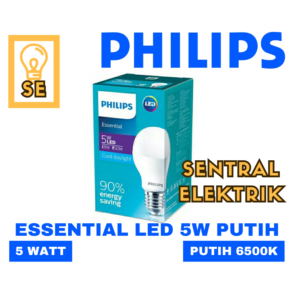 ESSENTIAL LED 5 w bulb bohlam PUTIH Philips Philip ledbulb 5watt 5w 5 w