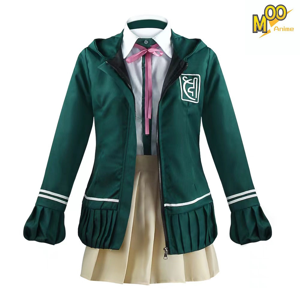 Anime DanganRonpa Super Dangan-Ronpa 2 Chiaki Nanami Cosplay Halloween Costume Uniform and wig