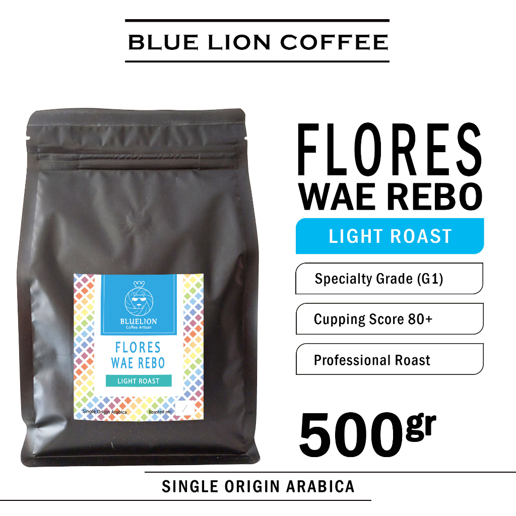 

Blue Lion Coffee Flores Wae Rebo 500 gram Light Roast Biji Kopi Bubuk Single Origin Arabica