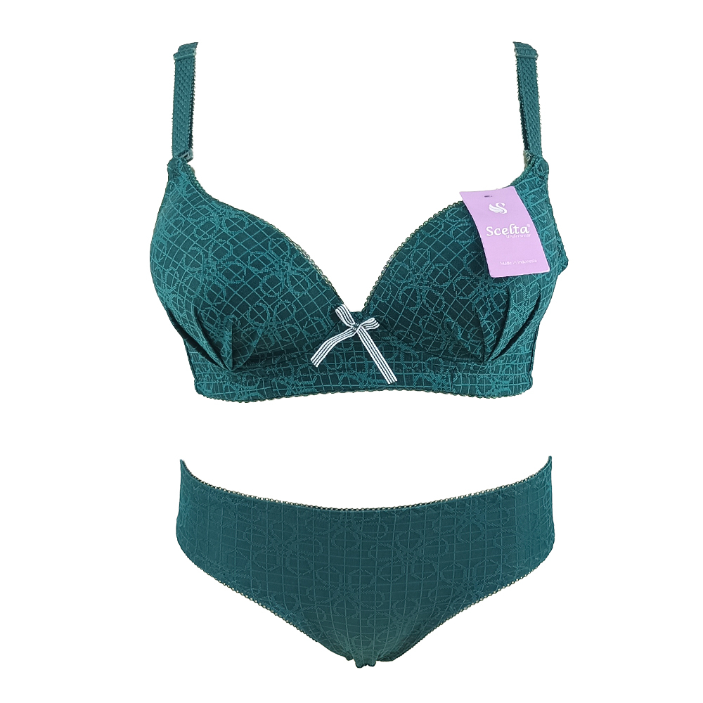 Scelta - Bra Setelan Cd Bh Set Busa Sedang Tanpa Kawat Celana Dalam Wanita Spm 0358 Set Sc
